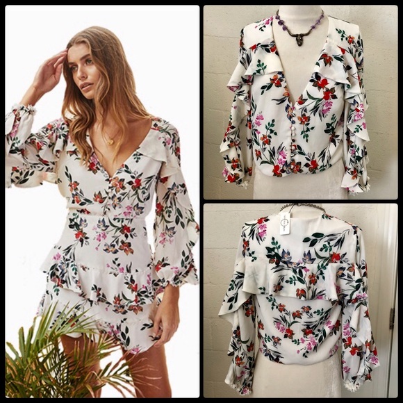 The Jetset Diaries Tops - THE JETSET DIARIES 🌺 Flowers In Your Hair Top NWT